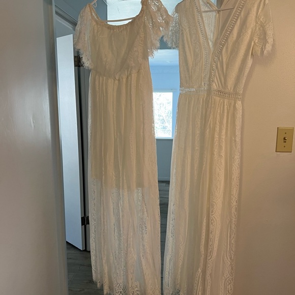 White lace maxi dress- worn once - Picture 3 of 4